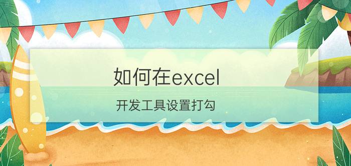 如何在excel 开发工具设置打勾 如何在excel中的A、B选项打勾？